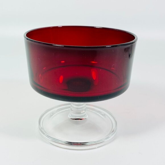 4 Arcoroc Cristal D’Arques Luminarc CAVALIER RUBY RED Glass Dessert Champagne - Picture 4 of 6